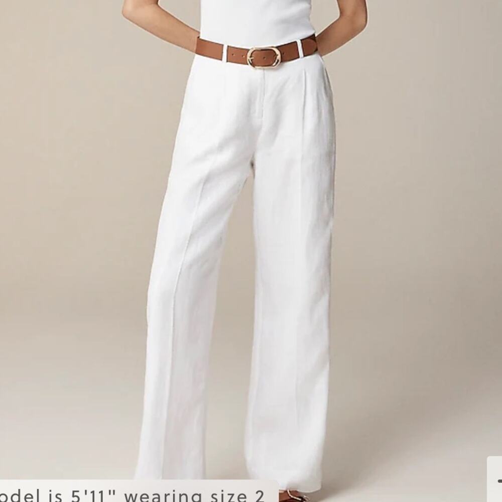 J. Crew White Wide Leg Pants